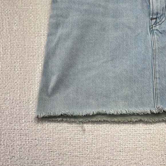 FRAME Denim Mini Skirt Womens Blue‎ Green Frayed Hem Utility Pockets - Picture 2 of 14